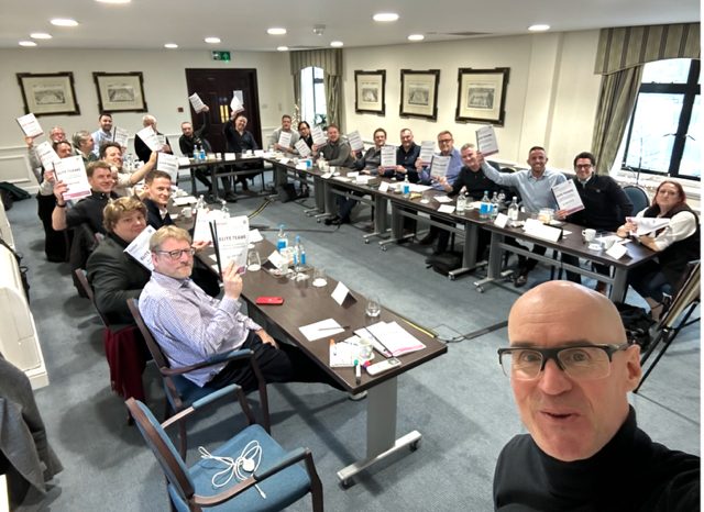 Pete with a room of business leaders at a masterclass