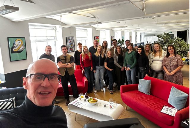 Pete with a team after an in-office session